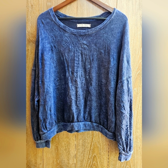 We The Free Slate Blue Sweatshirt Free People - Picture 1 of 4